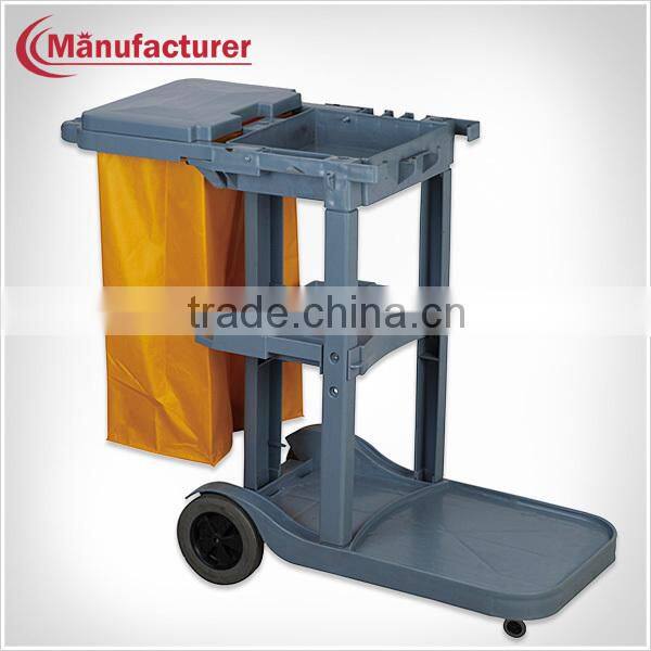Collapsible Plastic Maid Cleaning Linen Cart with Wheels/Hotel Supplier