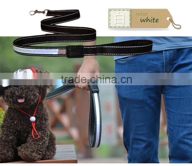 New Promotion Solar charging dog leash USB rechargeable LED lead