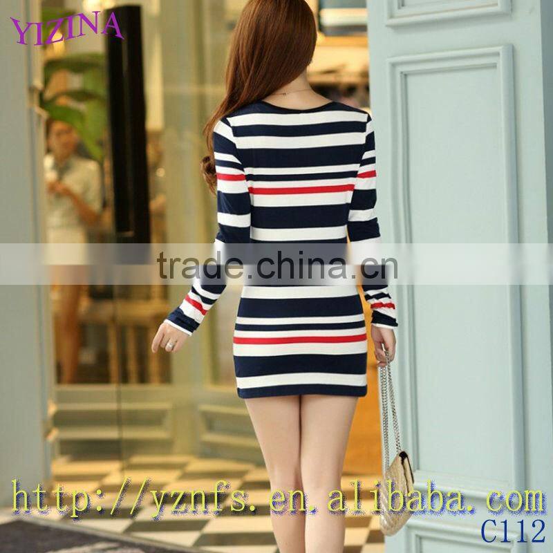 Colourful Stripe Sex Dress Sleeveless Women's Dress Vest Skirt Render Dress c112