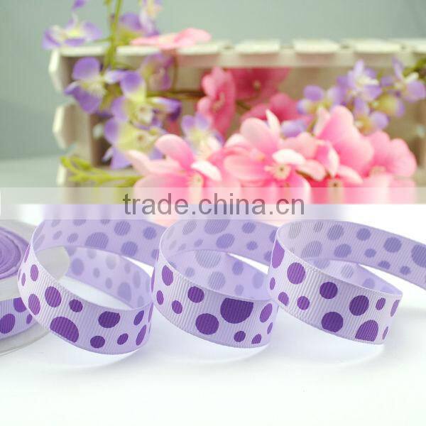 high quality grosgrain printed polka dot hair ribbon for bow tie