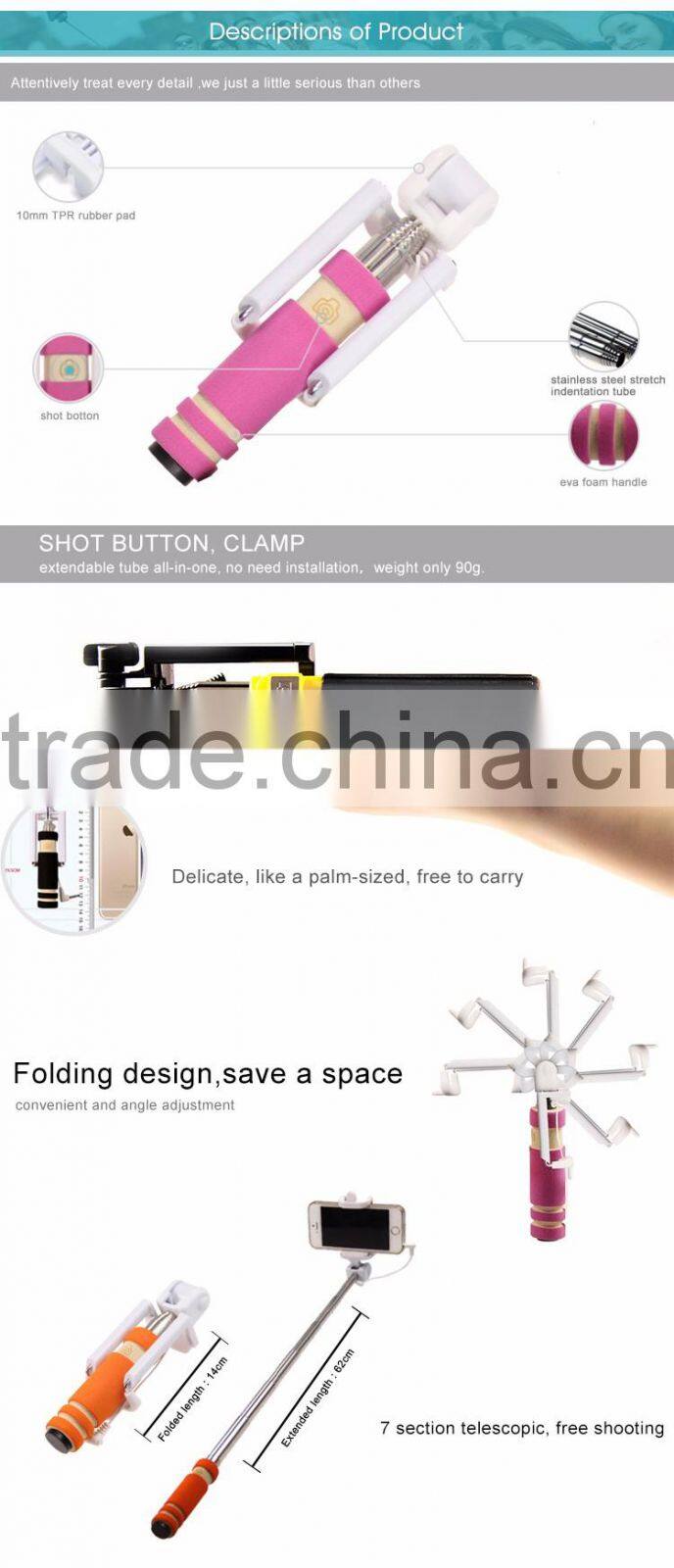 New Popular Alibaba Innovative Products Aluminum Selfie Stick