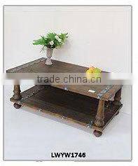shabbby blue antique french style wood industrial console table