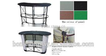 Portable expo promotional exhibition folded curved 2*2 pop up advertising counter