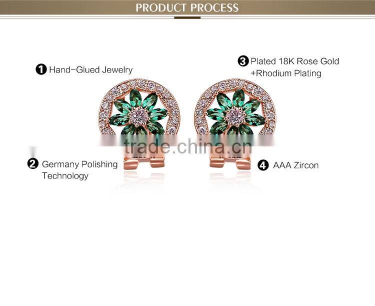 OUXI wholesale price brown zircon earrings made with AAA zircon