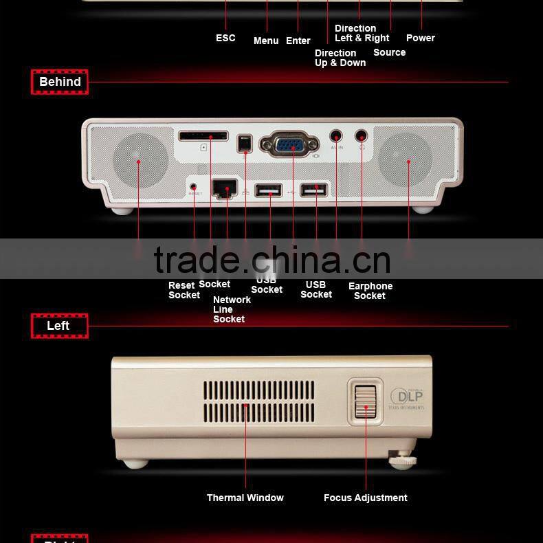 Top quality mini data show projector display ratio 1.2:1(2M for 76"), Use for Business, Education, Home projector