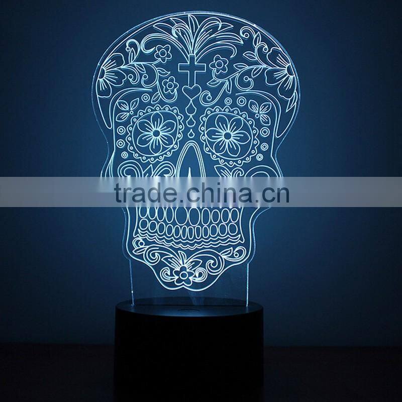 Double Faced Man 3D Night Light Creative Christmas Gift Led Night Light Vision 3D Night Light