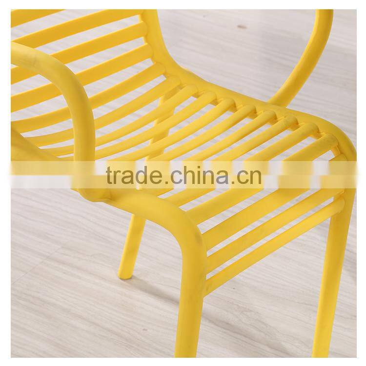 Used plastic armrest dining chairs