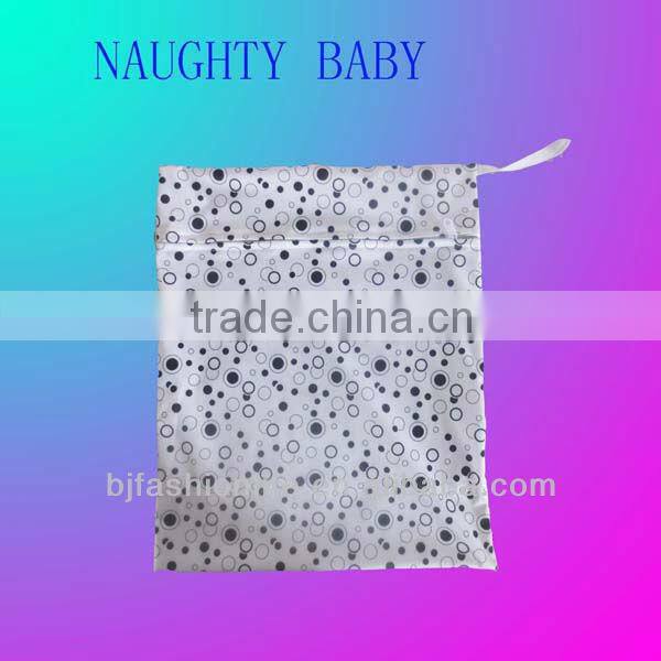 One or two pocket waterproof cloth diaper zipper wetbag waterproof travel nappy diaper bag