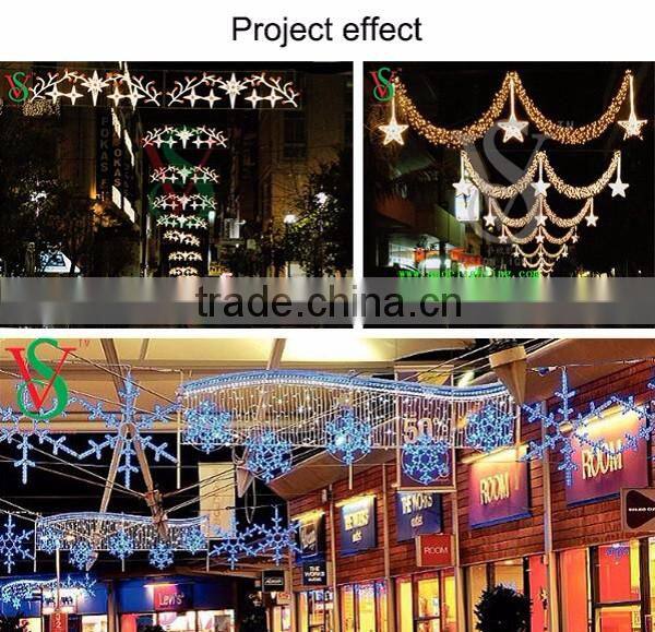 2016 new latest 2D motif cross street led light hanging star street light for outdoor street decoration