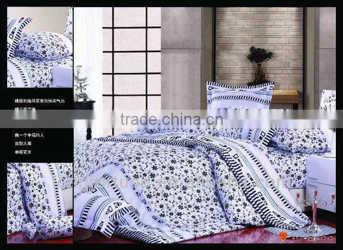 luxury reactive printed four pieces bedding set