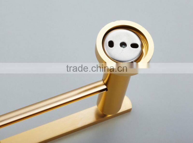 China Cheap Price Bathroom / Golden color /Double Bar Towel shelf #15002