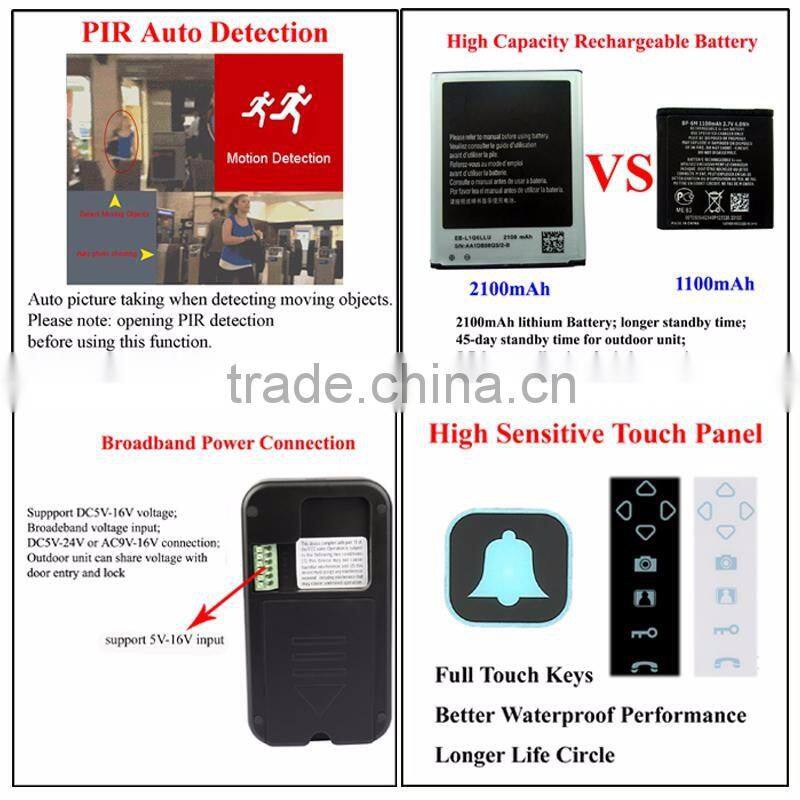 7inch video door phone Security Camera System Video Doorbell