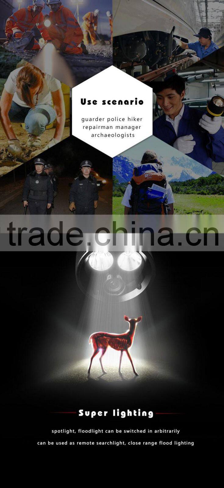 digital video flashlight manufacture suppy IP66