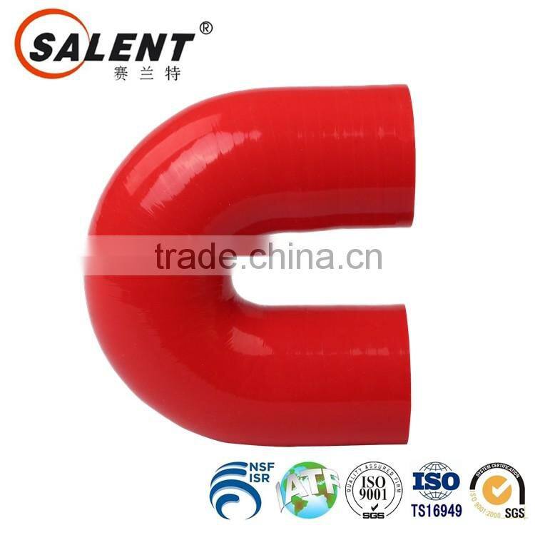 standard 25mm reinforced Red 180 degree flexible silicone elbow hose hookah