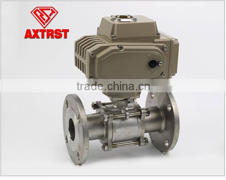 3pc flange SS ball valve with electric actuator