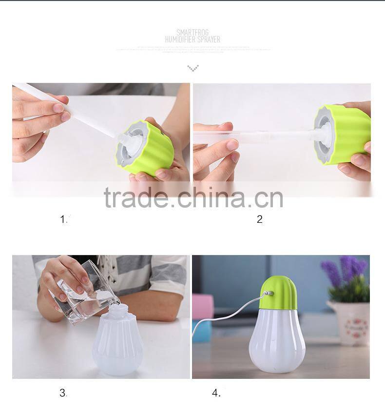 Best selling in 2015 pumpkin mini humidifier with LED lamp, usb charging ultrasonic humidifier
