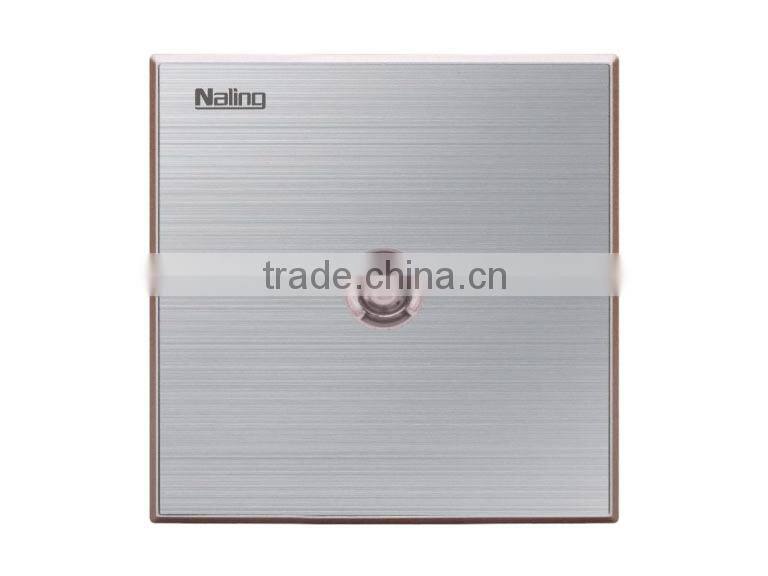 Brushed stainless steel TV Socket Outlet electrical wall switch