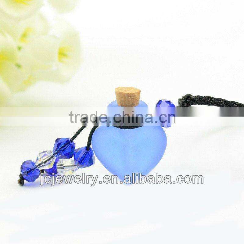 Handmade Heart Shape Sandy Mini Glass Bottle Pendant Necklace