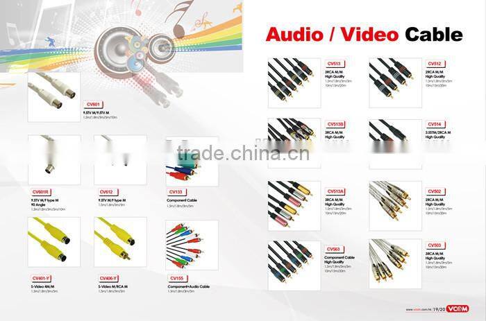 2015 Top Selling RCA Cable 1.8m 3RCA Jacks to 3RCA Jacks