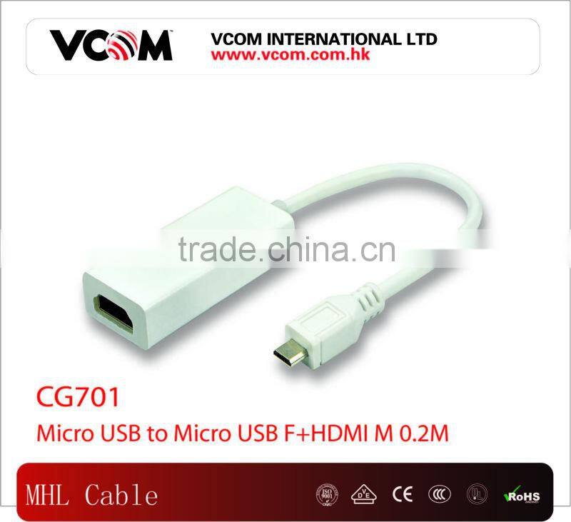 Micro USB to Micro USB F+HDMI MHL Cable For Samsung Galaxy