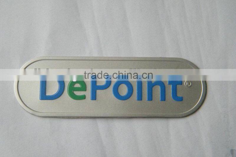 Logo gradient color printing aluminum metal logo label, metal nameplate for furniture