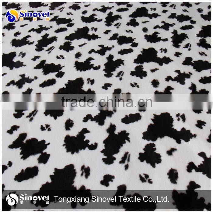 cow design Animal skin print velboa shoes fabric