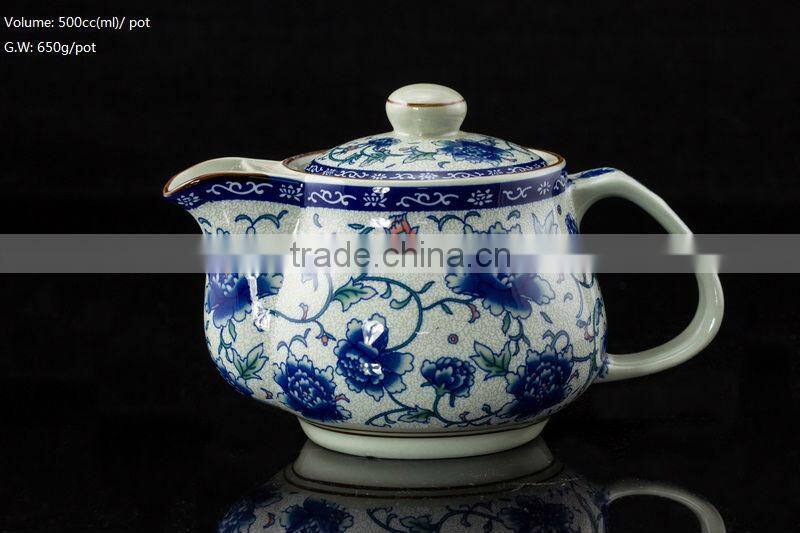 500cc pot Rose ceramic teapot with stainless insert