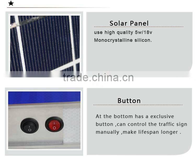 Road safety aluminum led flashing sign board solar powered traffic sign