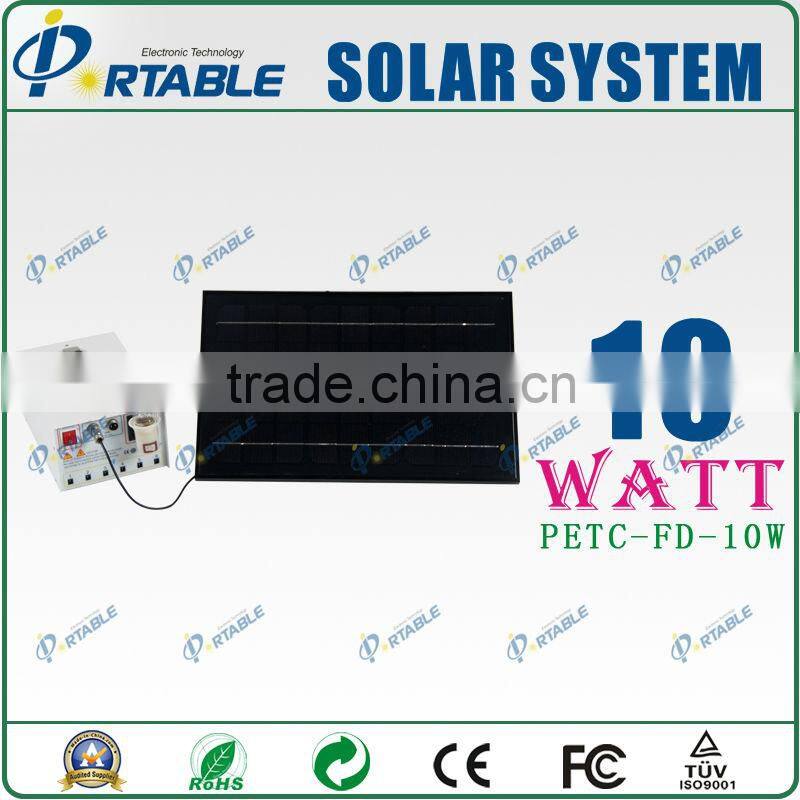 Portable solar system with LED light 10W