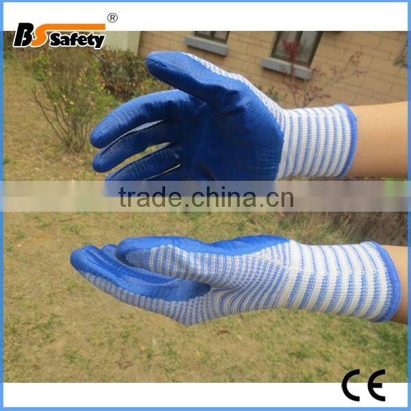 BSSAFETY 13 Gauge knitted blue nitrile coated nylon glove