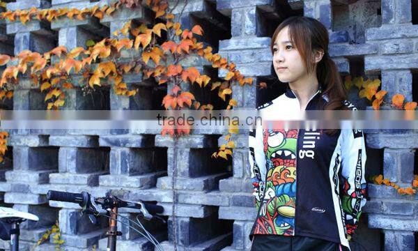 colorful long cycling jersey suitable for men and women