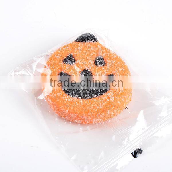 Marshmallow type halloween candy with pumpkin shape