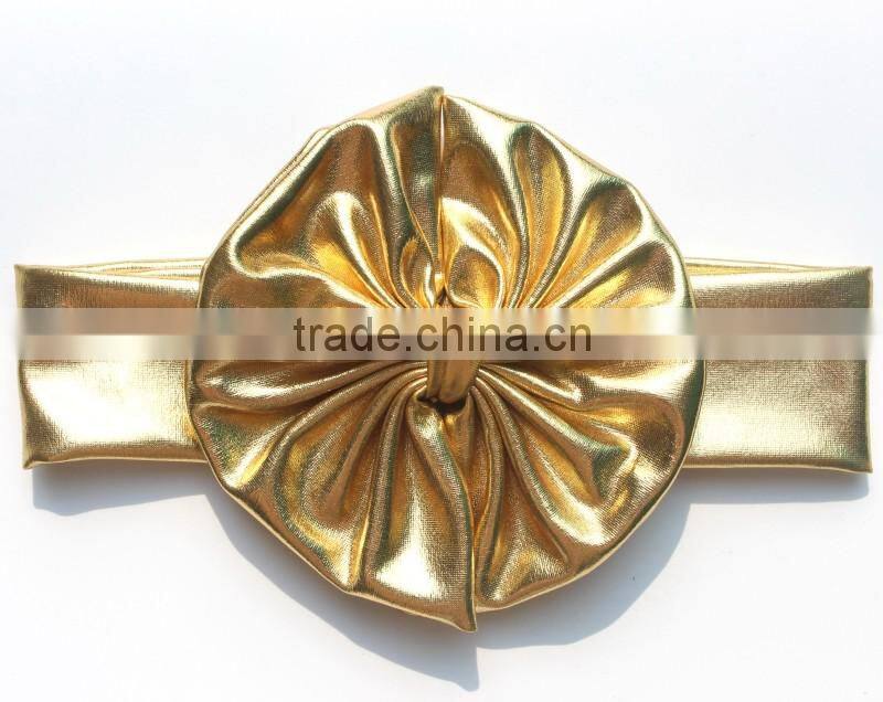 Kapu art & craft firm wholesale top big bow headband boutique elastic leopard hairband for baby girls