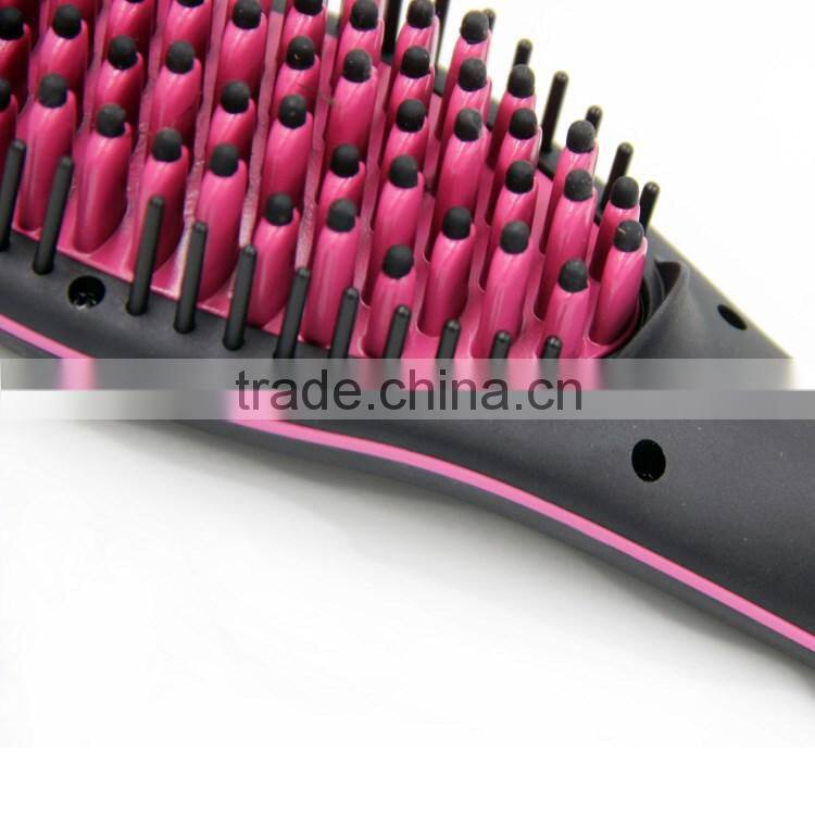 Hot sell led display black big button hair brush straightener