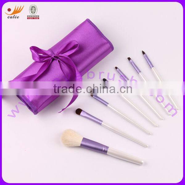 7pcs purple butterfly pouch cosmetic brush kit