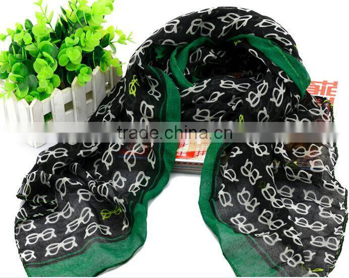 2014 New Spring Fashion Design Women Ladies Extra Long Glasses Print Scarf Shawl Wrap Wholesale