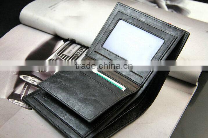 Wholesale Mens Black PU Leather Bifold Clutch Wallet Credit ID Card Coin Pocket Purse