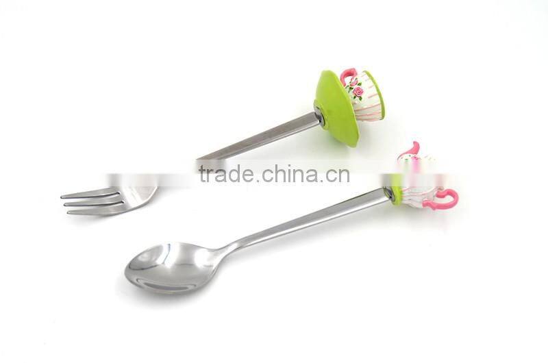 Cute Japan style food grade metal cutlery set for dessert serving flatware