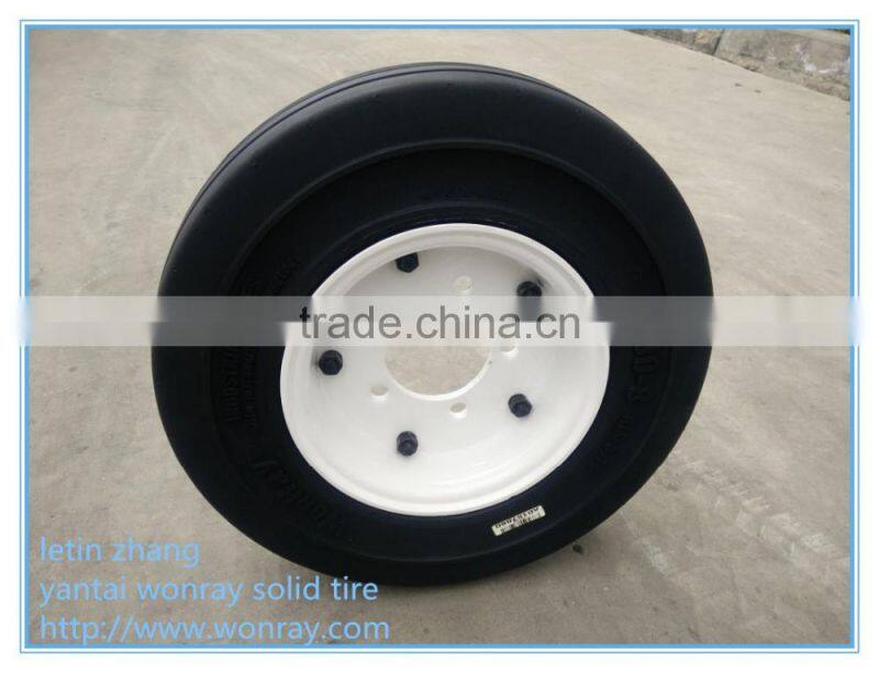 hot sale made in China trailer tyres 4.00-8 solid rubber tires and wheels with low price
