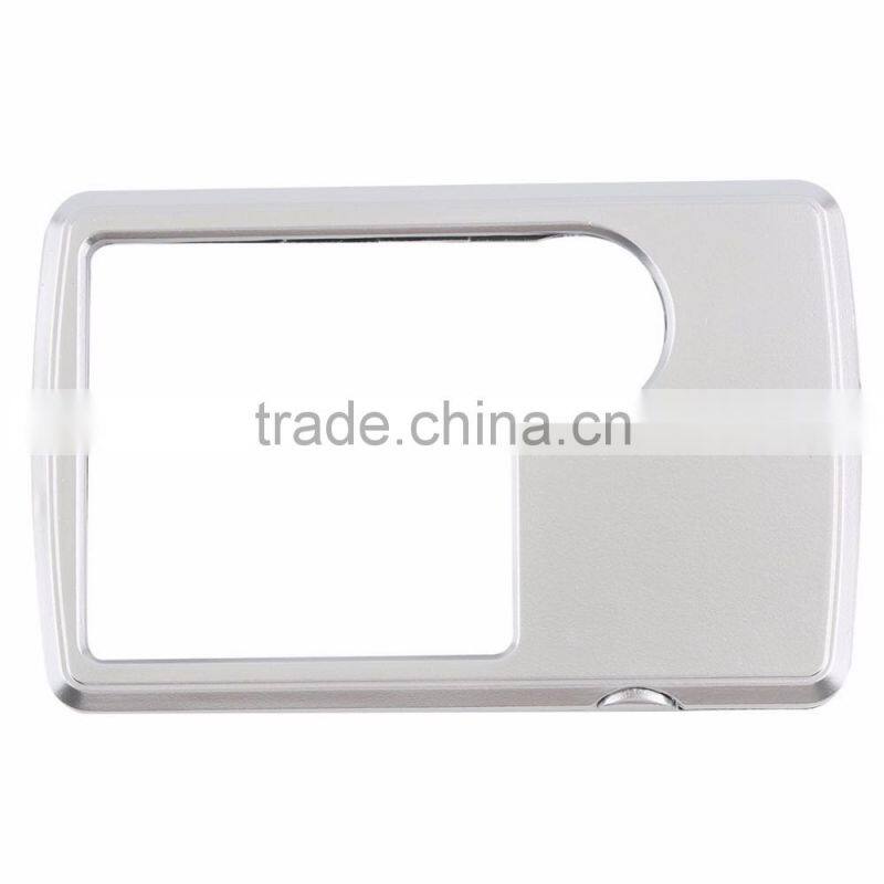 Credit Card 88*57*9mm Led Magnifier loupe with light Leather Case Brand New magnifying glass lupa lupa com luz lupa deaumento