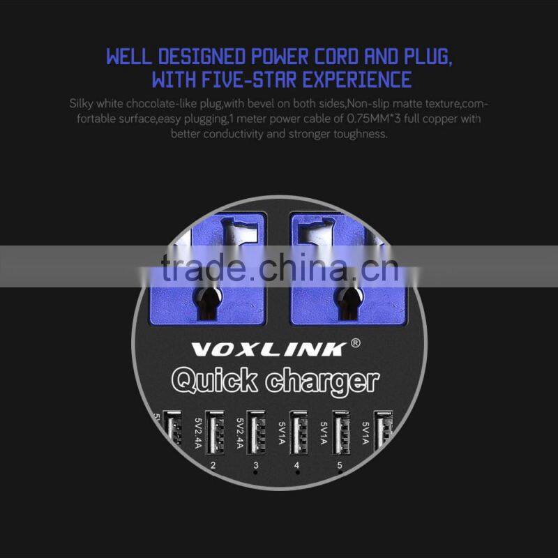 High Speed Best Selling Smart Digital Power Quick Charging Charger With 6 Ports Sundial