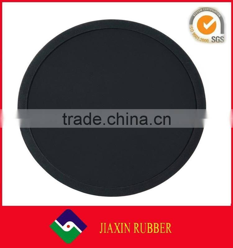 Durable round shape silicone coaster black silicone rubber drink coasters cup mats 10 cm