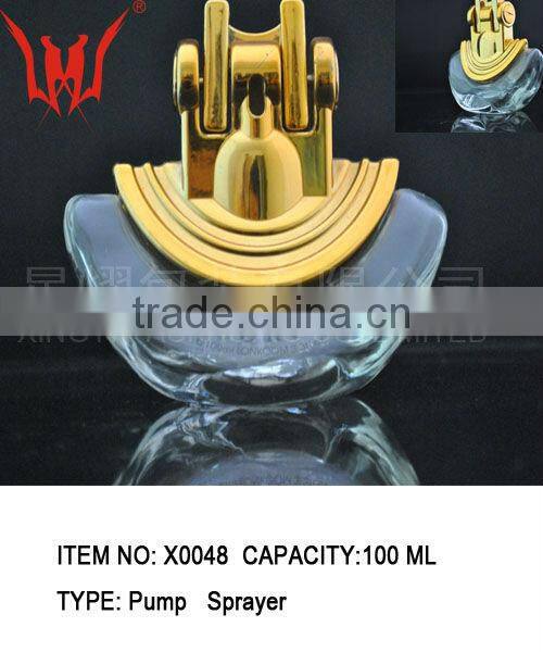 120ml glass perfume bottle square perfume bottles, perfume bottle with shiny goldern cap