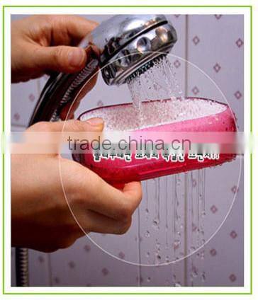 Coloured O2 Shaped Multi function Soap Dish with Sponge