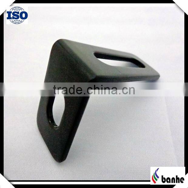 Precision black powder coated right angle bracket