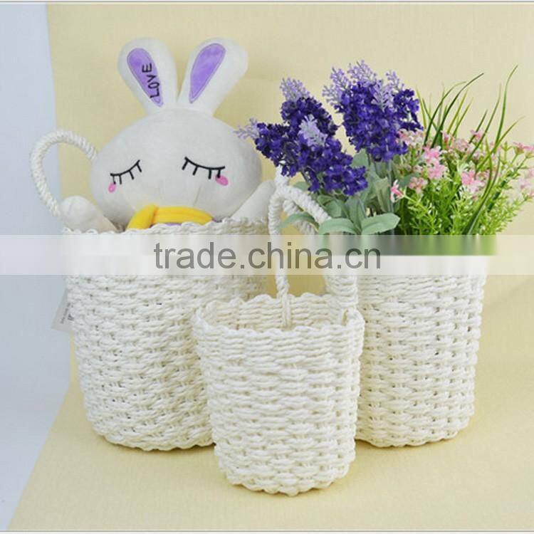 Wholesale single handle design white gift or home decorative baskets