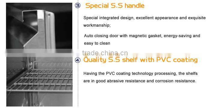 2 Door Stainless Steel Chest Chiller Kitchen Equipments