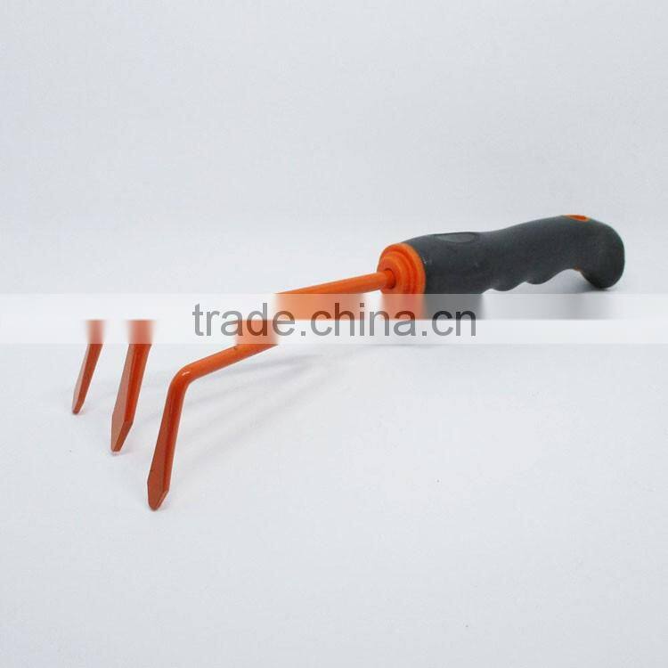 A3 meterial 3 teeth garden rake steel rakes metal mini rake for kids
