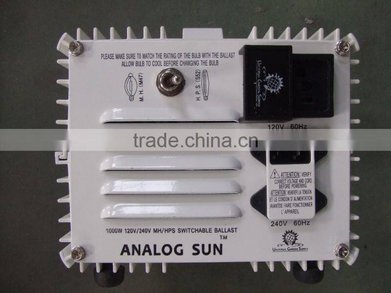 Hydroponics Aluminum Cover 1000W Switchable 120V 240V Magnetic Ballast for Indoor Gardening