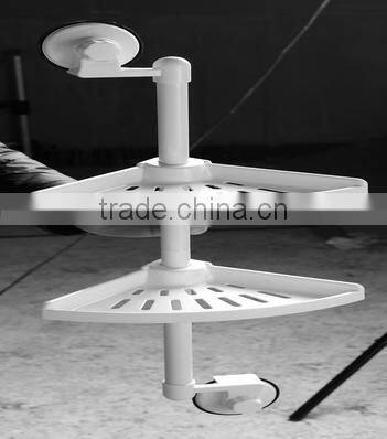 Household Wall Corner Plastic Bathroom Double Tiers Corner Shelves